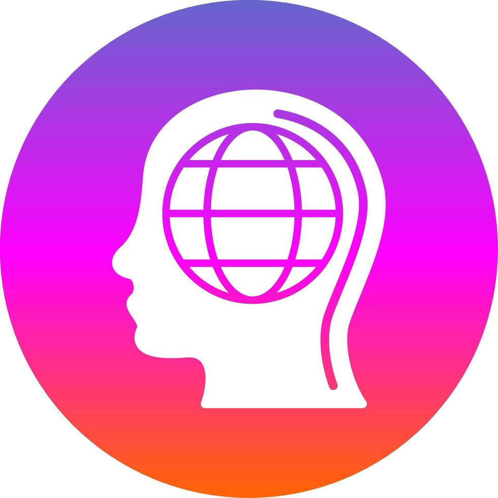 Global Mind Glyph Gradient Circle Icon Design vector