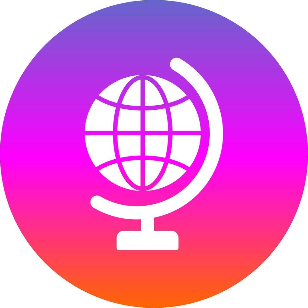 Global World Glyph Gradient Circle Icon Design vector