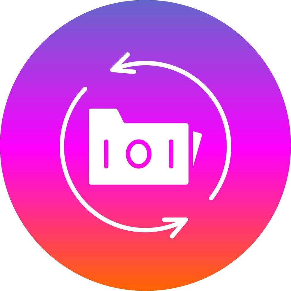Data Backup Glyph Gradient Circle Icon Design vector