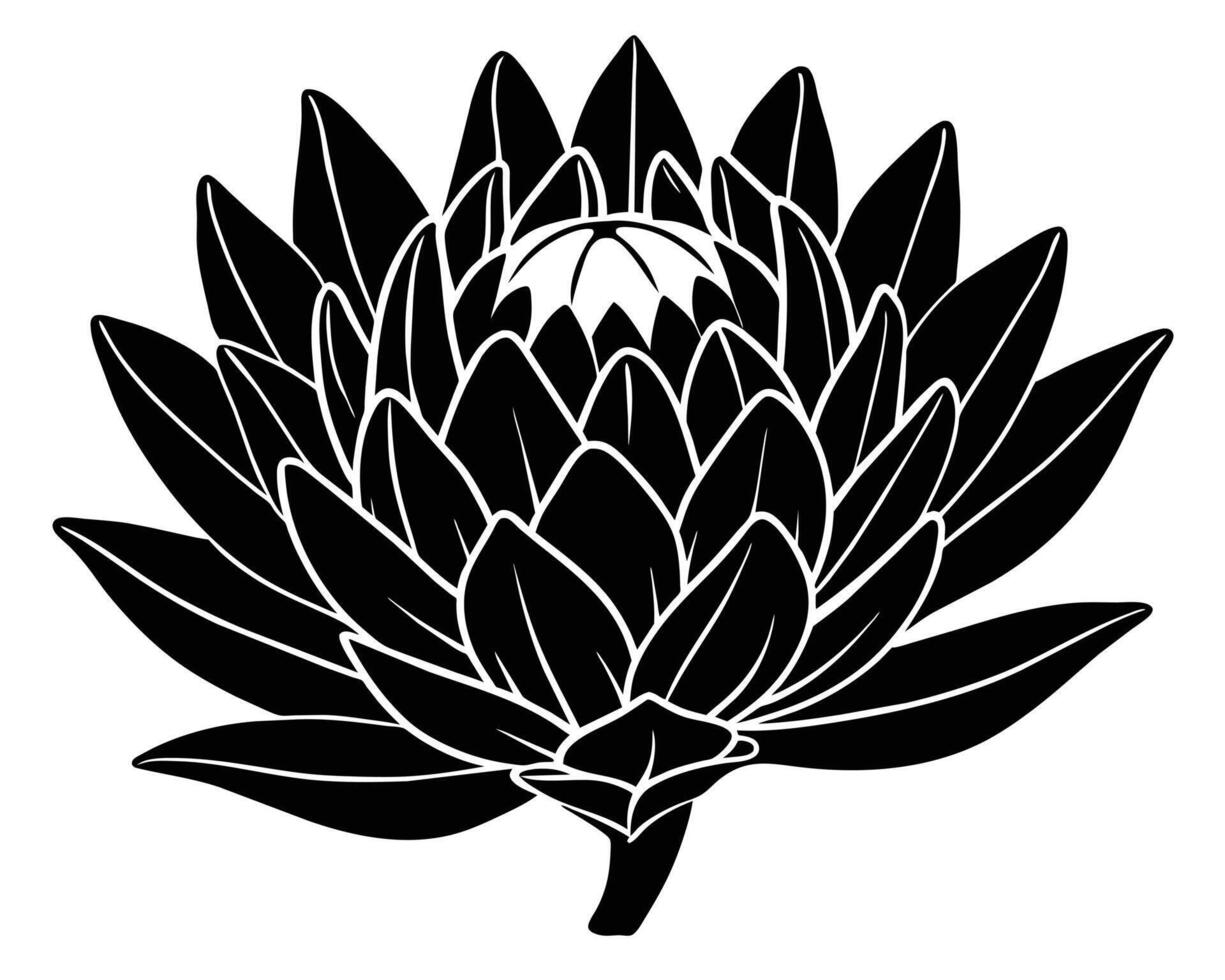 Black and white flower vector