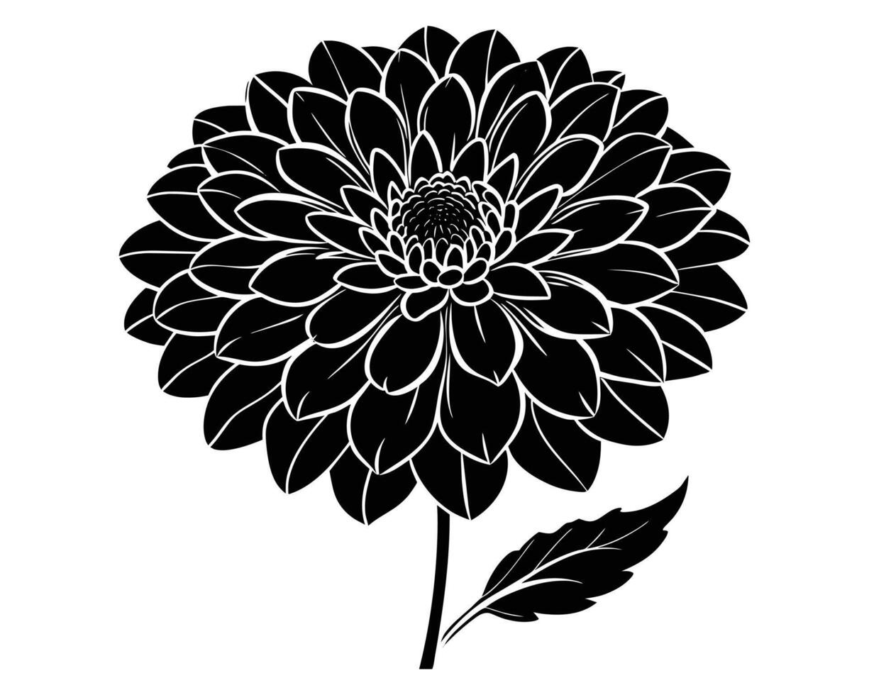 Black and white flower vector