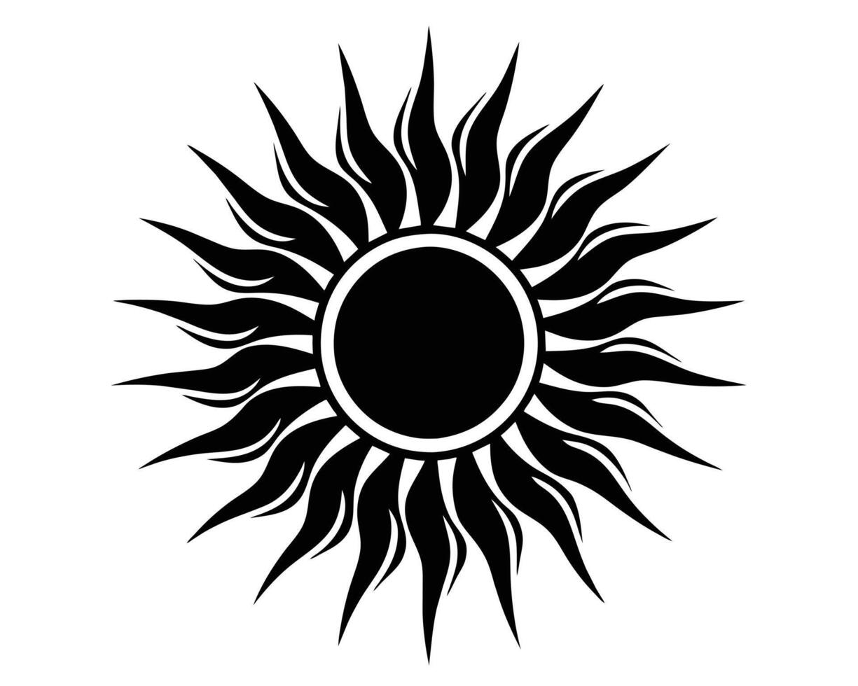 black icon for sun design vector