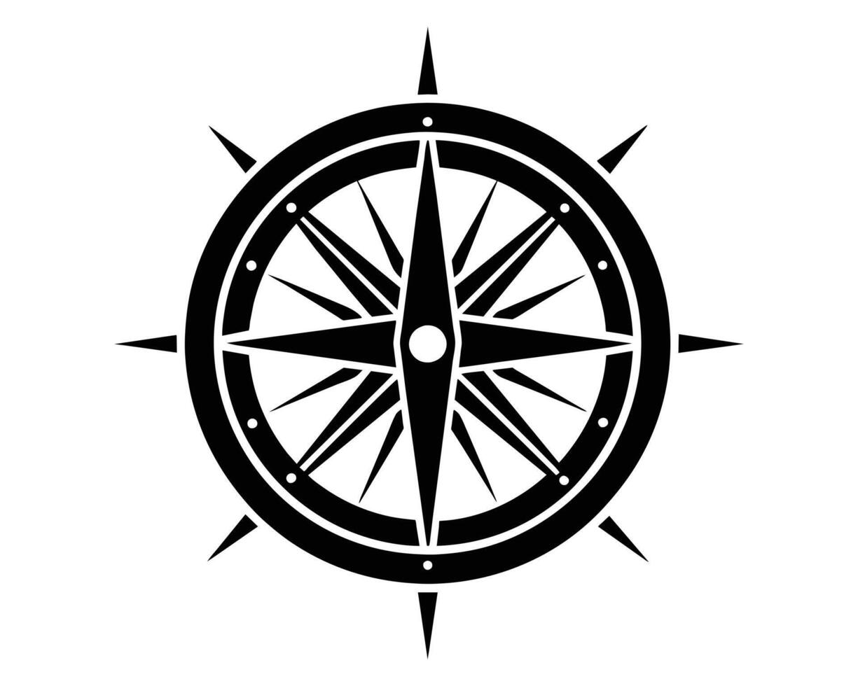 Gray and black color compass symbol vector
