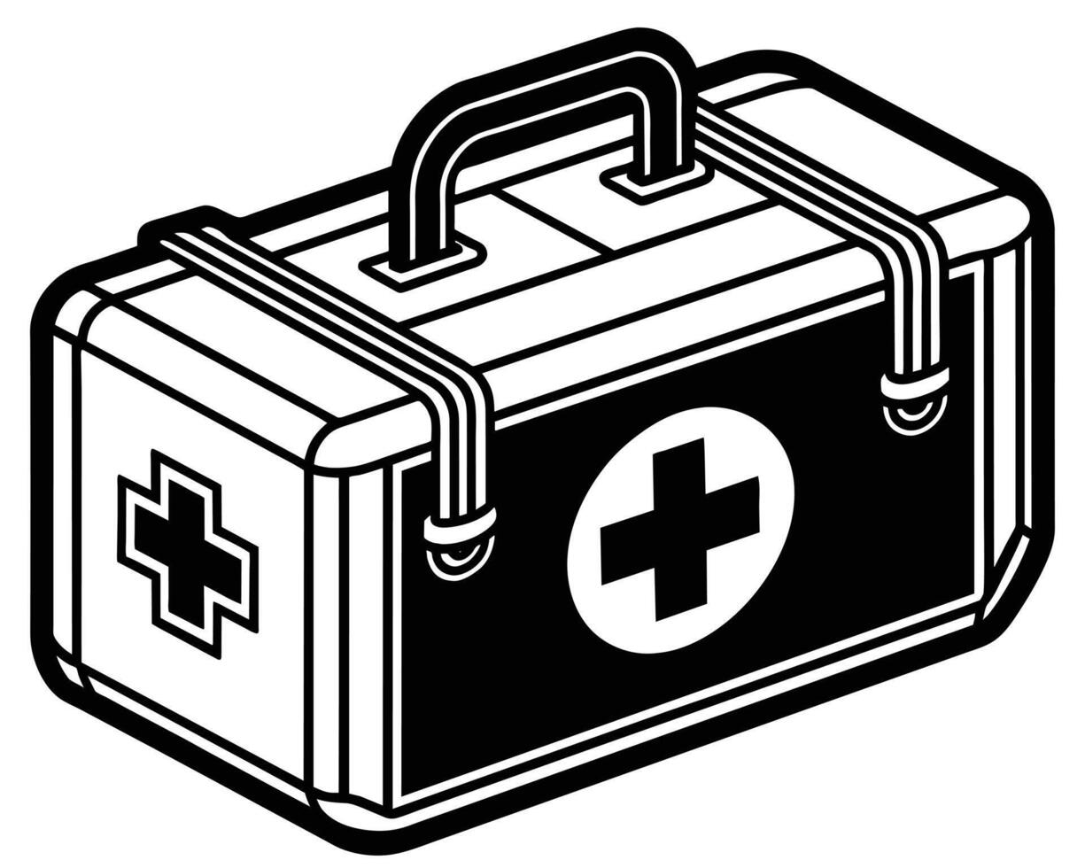 Doctor's First Aid Case Drawing vector