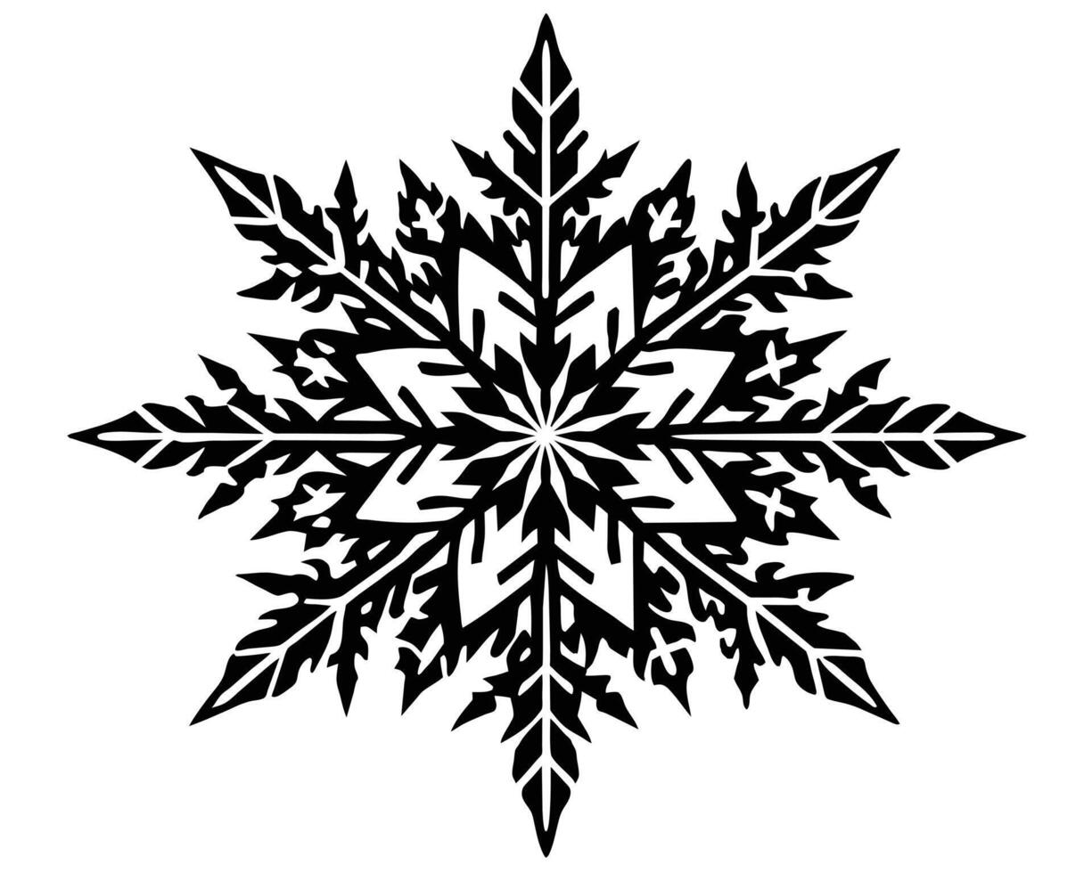 Crystal of snow silhouette vector