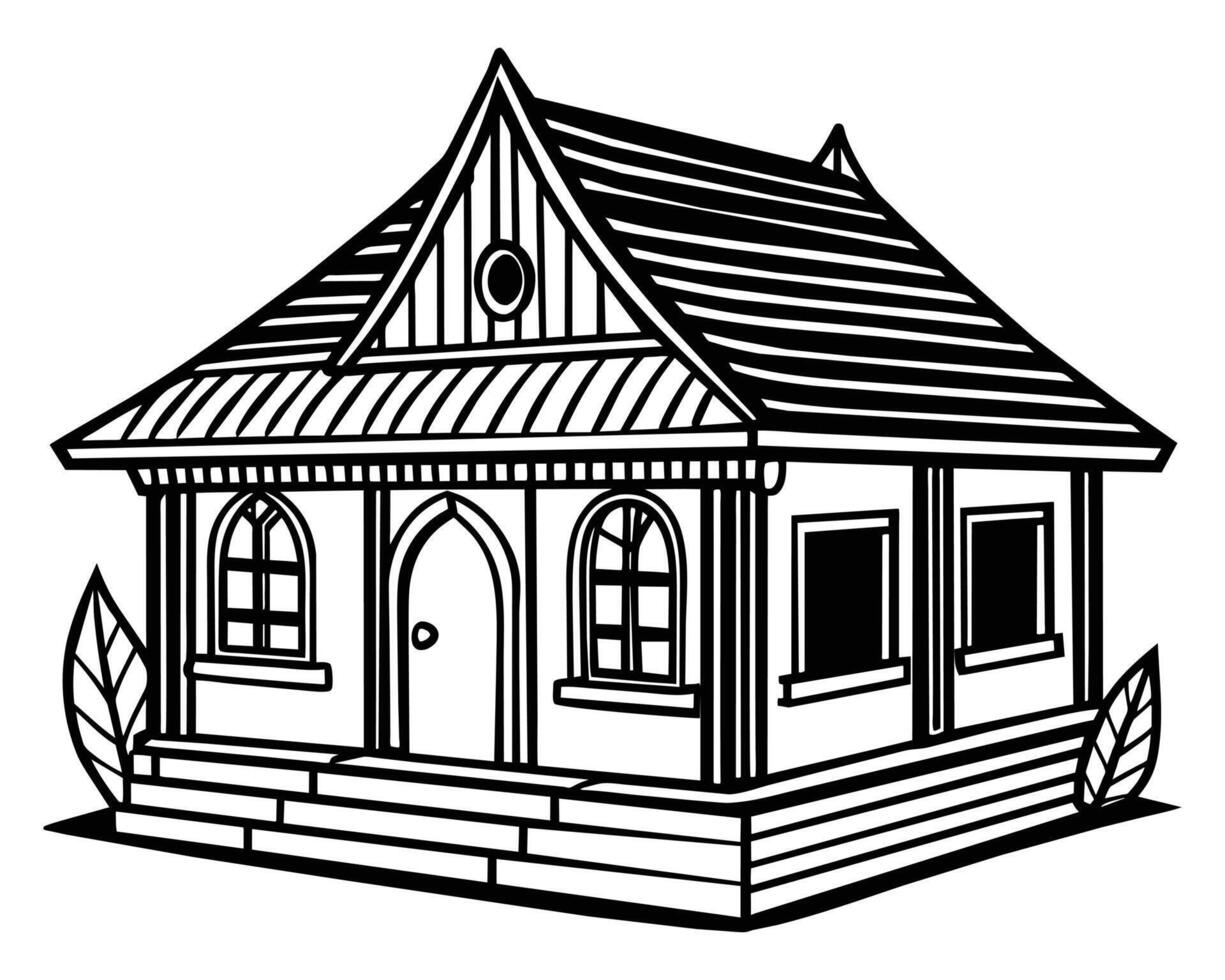Modern house drawing vector