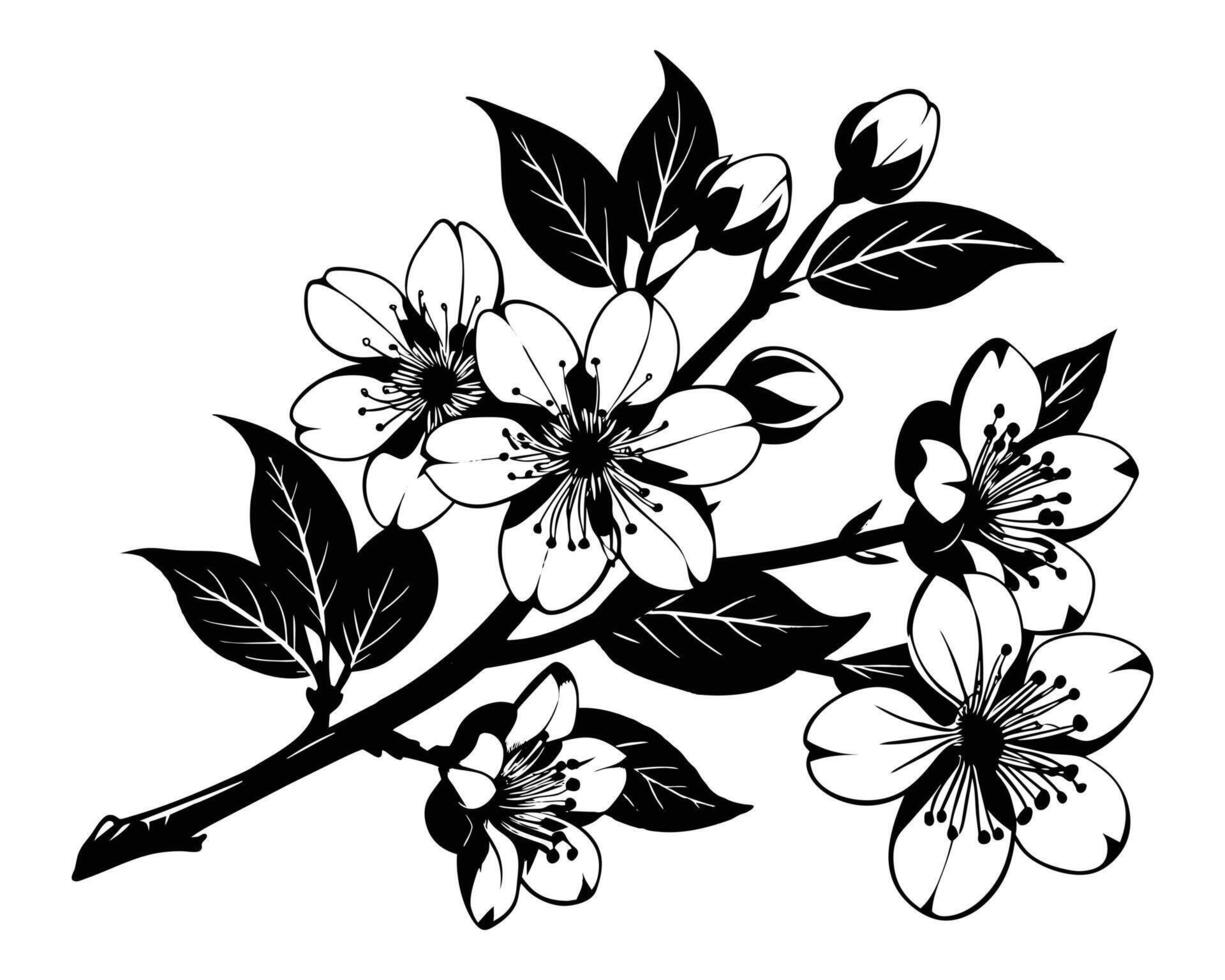 Hand Drawn Flowers on a white background vector