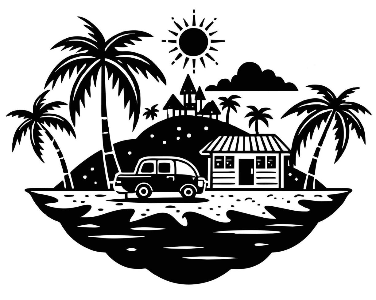 Modern house drawing vector