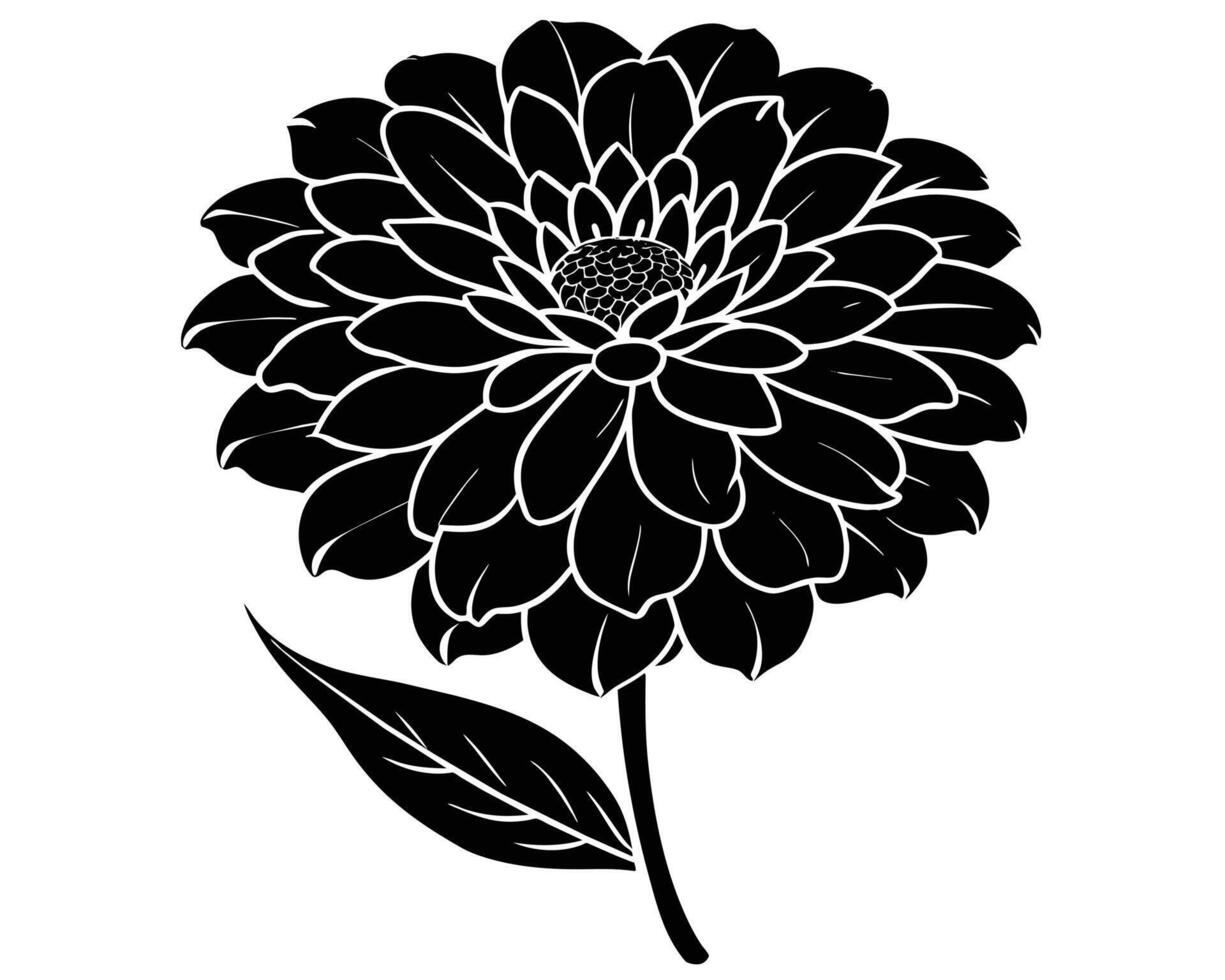 Black and white flower vector