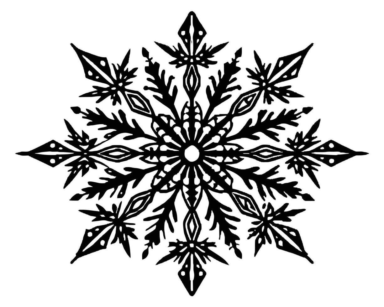 Crystal of snow silhouette vector