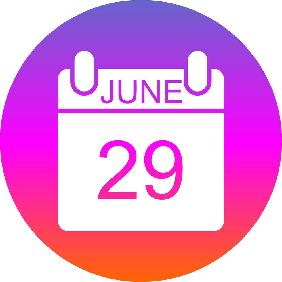 June Glyph Gradient Circle Icon Design vector