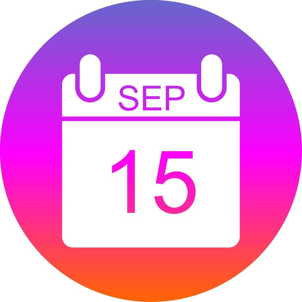 September Glyph Gradient Circle Icon Design vector