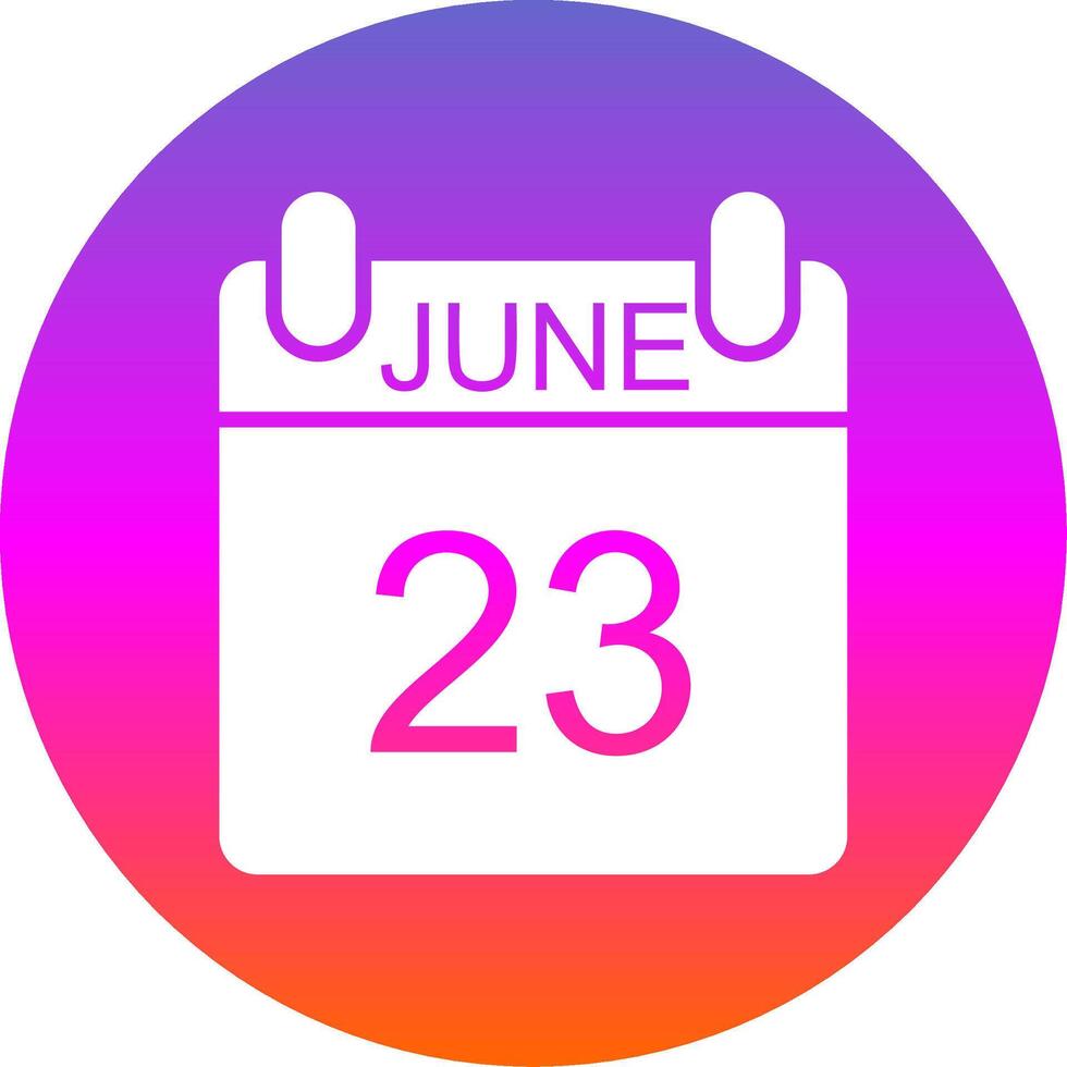 June Glyph Gradient Circle Icon Design vector