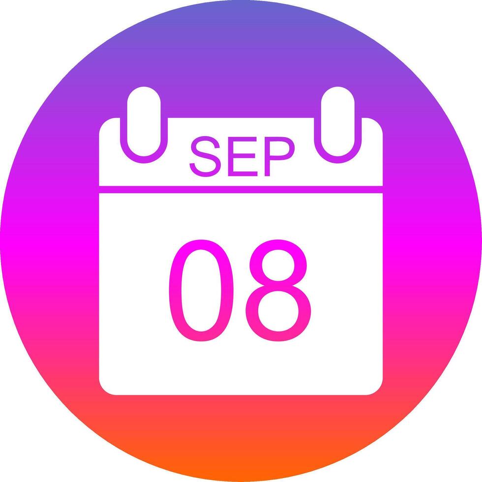 septiembre glifo degradado circulo icono diseño vector