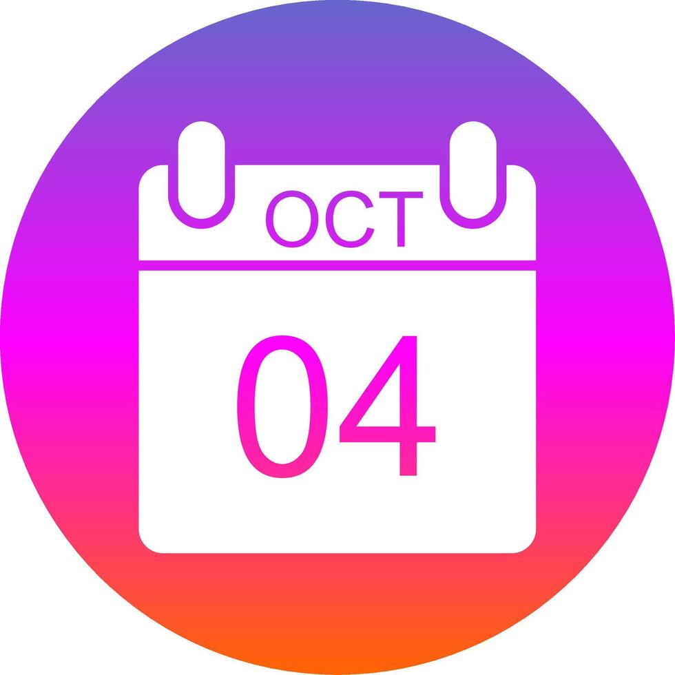 October Glyph Gradient Circle Icon Design vector