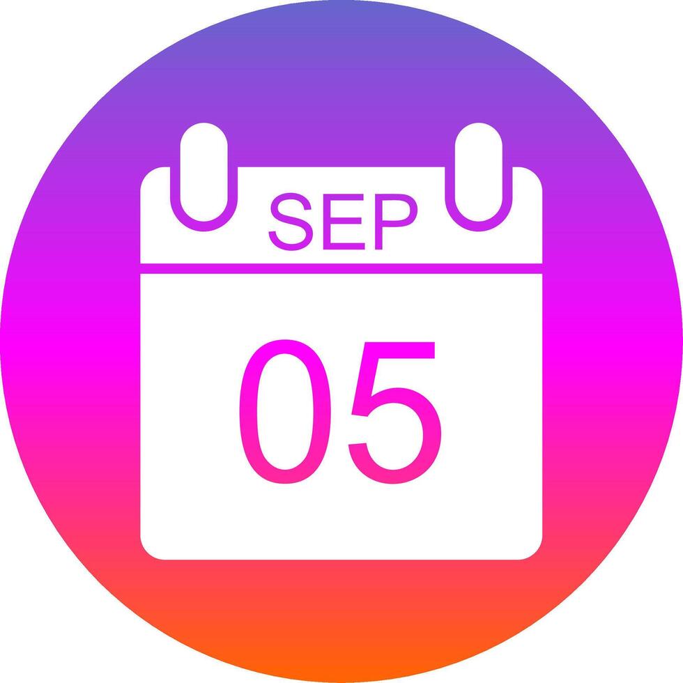 September Glyph Gradient Circle Icon Design vector