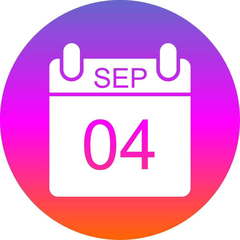 septiembre glifo degradado circulo icono diseño vector