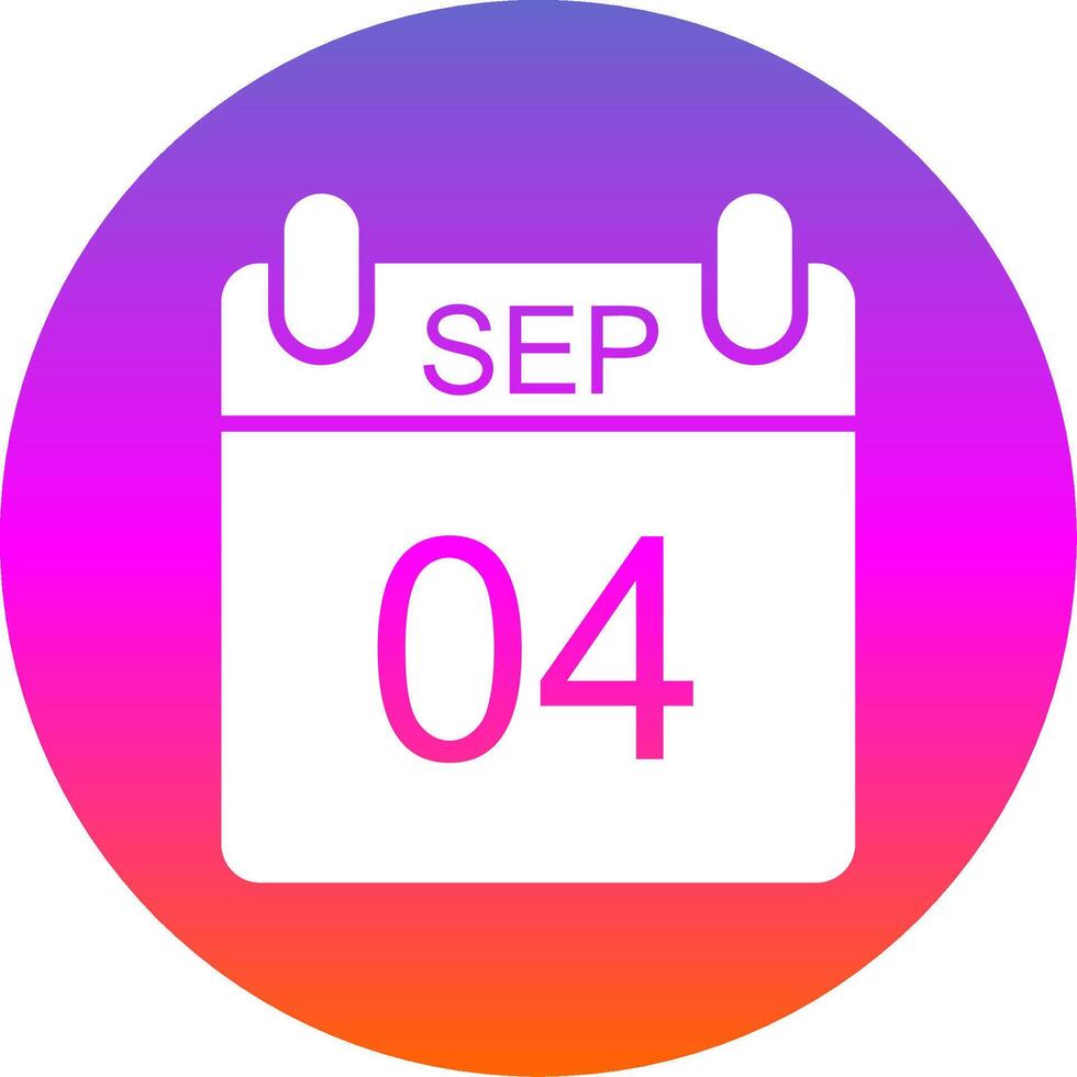 September Glyph Gradient Circle Icon Design vector