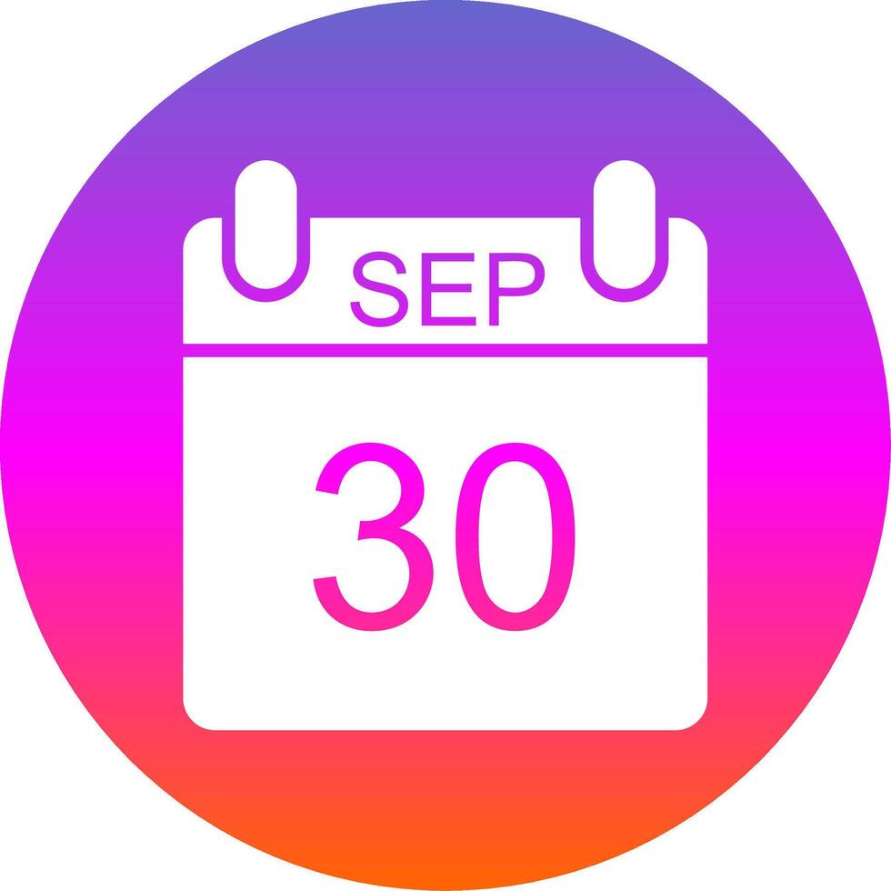 September Glyph Gradient Circle Icon Design vector