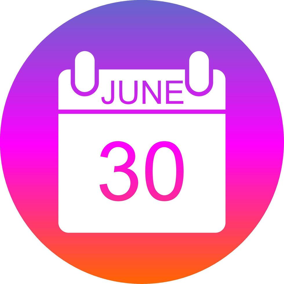 June Glyph Gradient Circle Icon Design vector