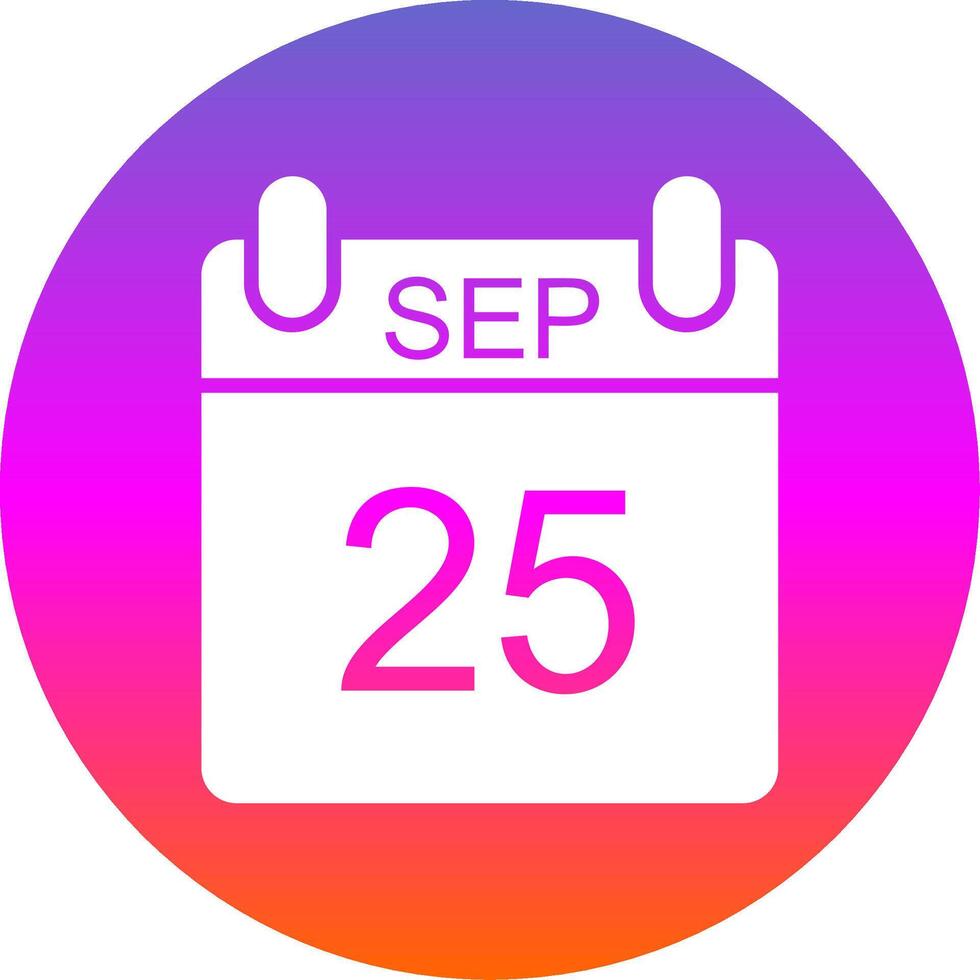 September Glyph Gradient Circle Icon Design vector