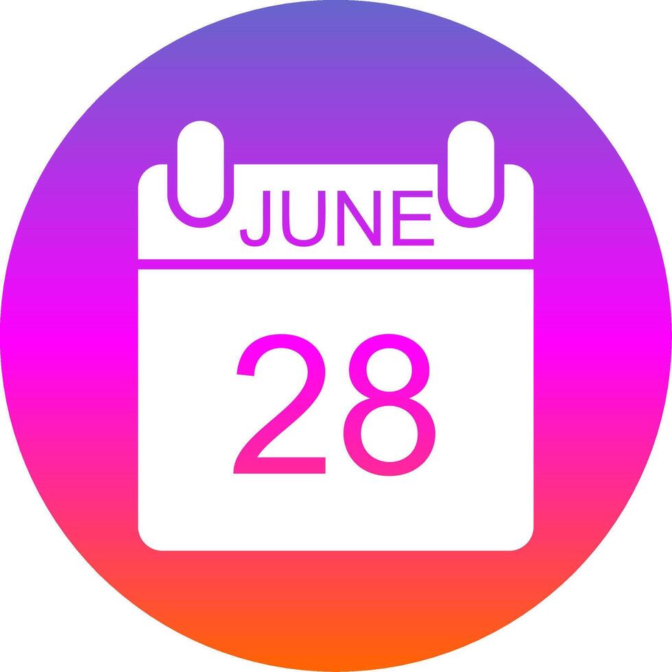 June Glyph Gradient Circle Icon Design vector