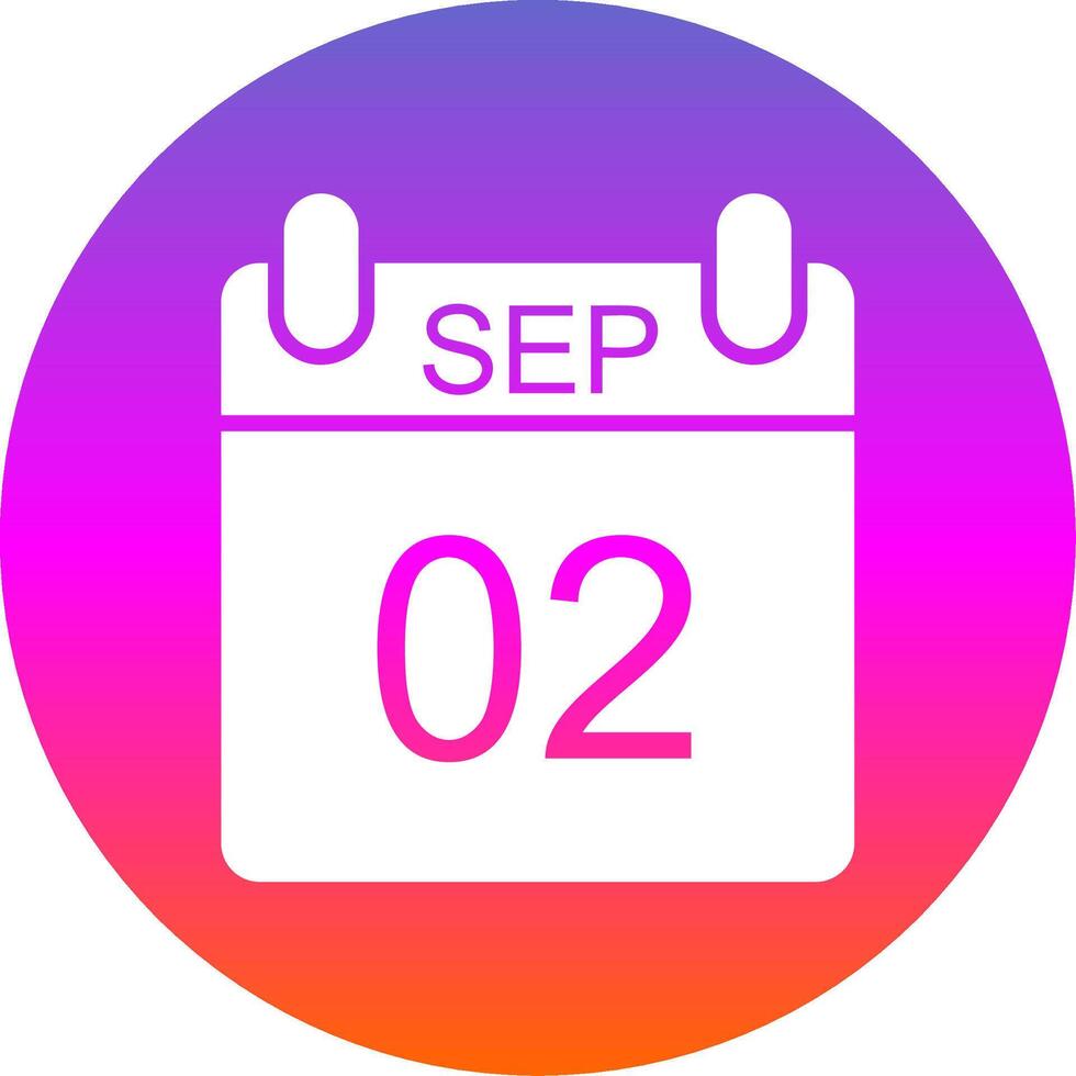 septiembre glifo degradado circulo icono diseño vector