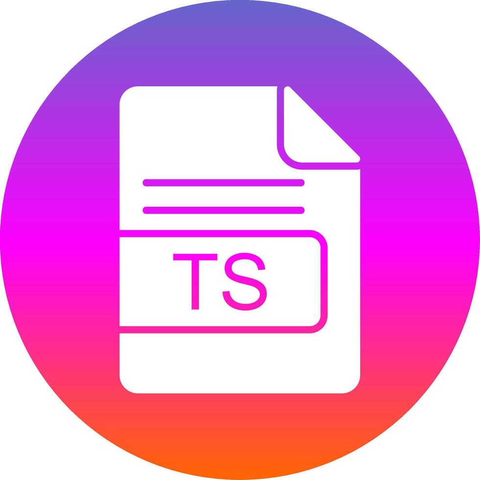 TS File Format Glyph Gradient Circle Icon Design vector