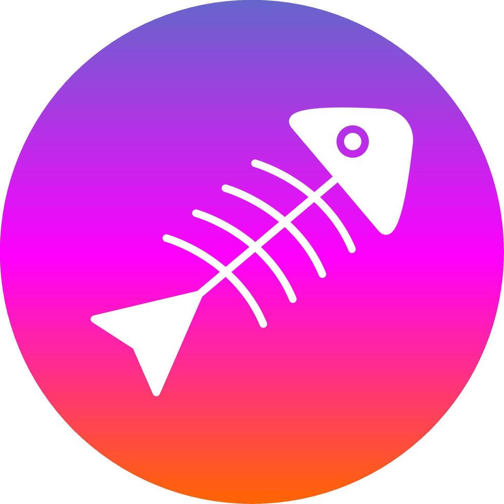 Rotten Fish Glyph Gradient Circle Icon Design vector