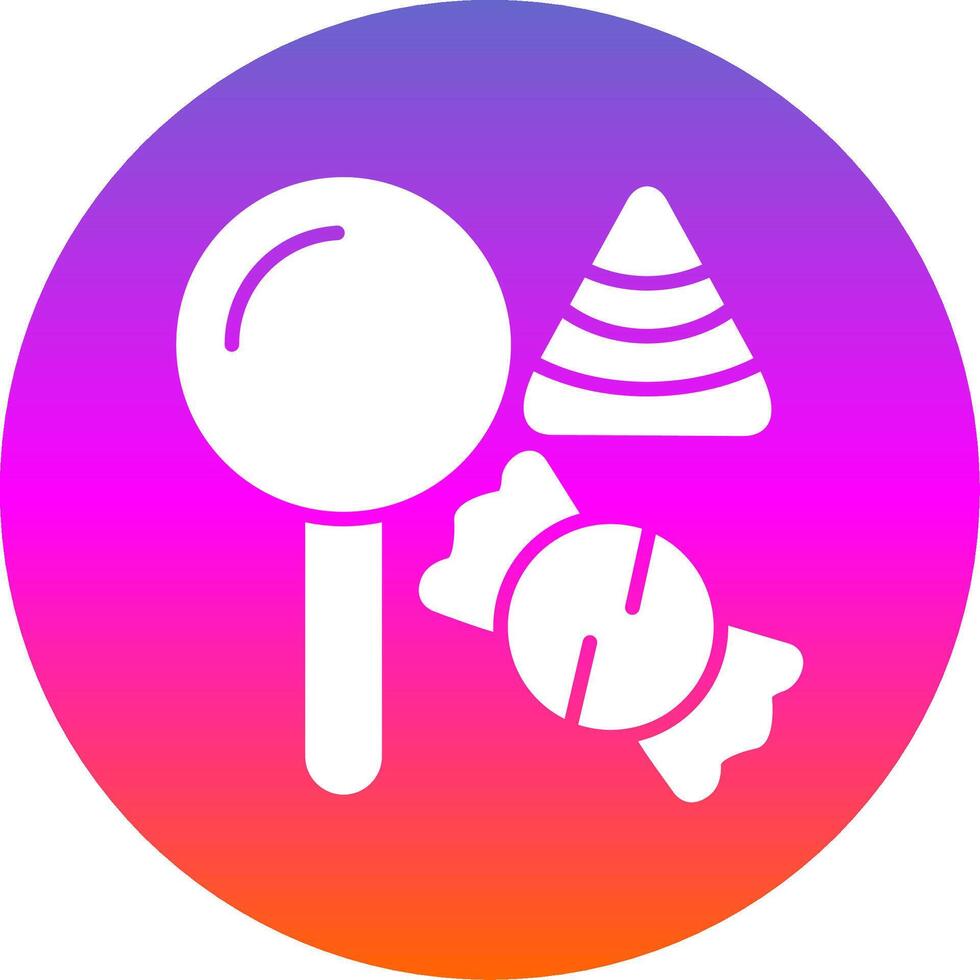 Halloween Candy Glyph Gradient Circle Icon Design vector