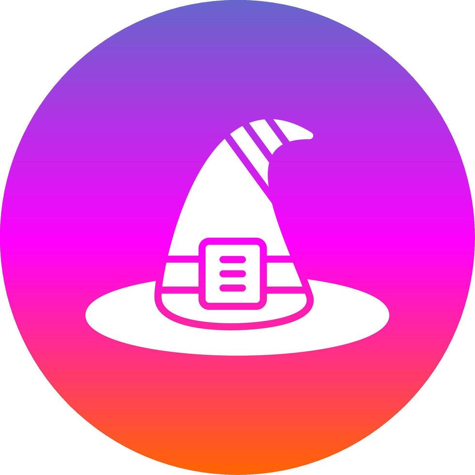 Witch Hat Glyph Gradient Circle Icon Design vector