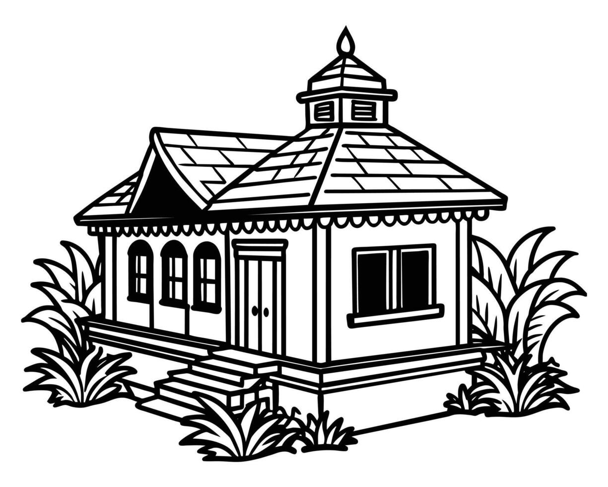 Modern house drawing vector