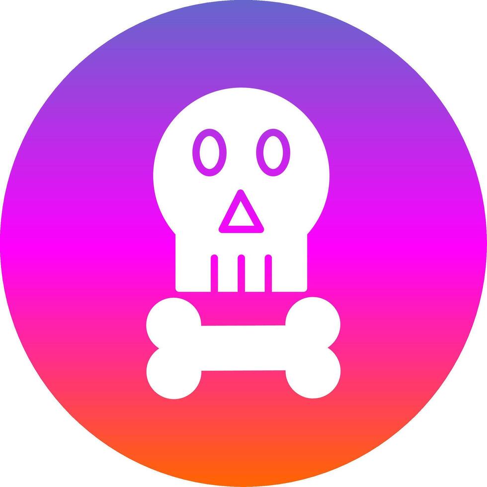 Skull Glyph Gradient Circle Icon Design vector