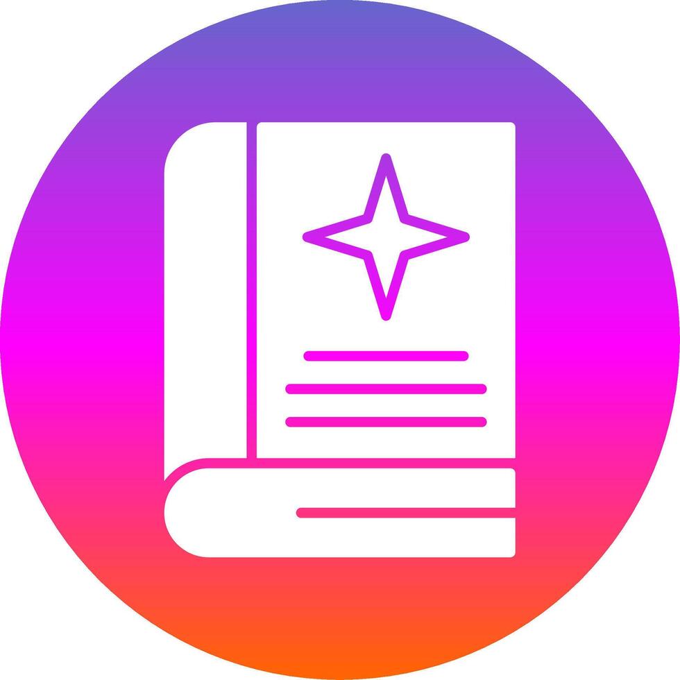 deletrear libro glifo degradado circulo icono diseño vector