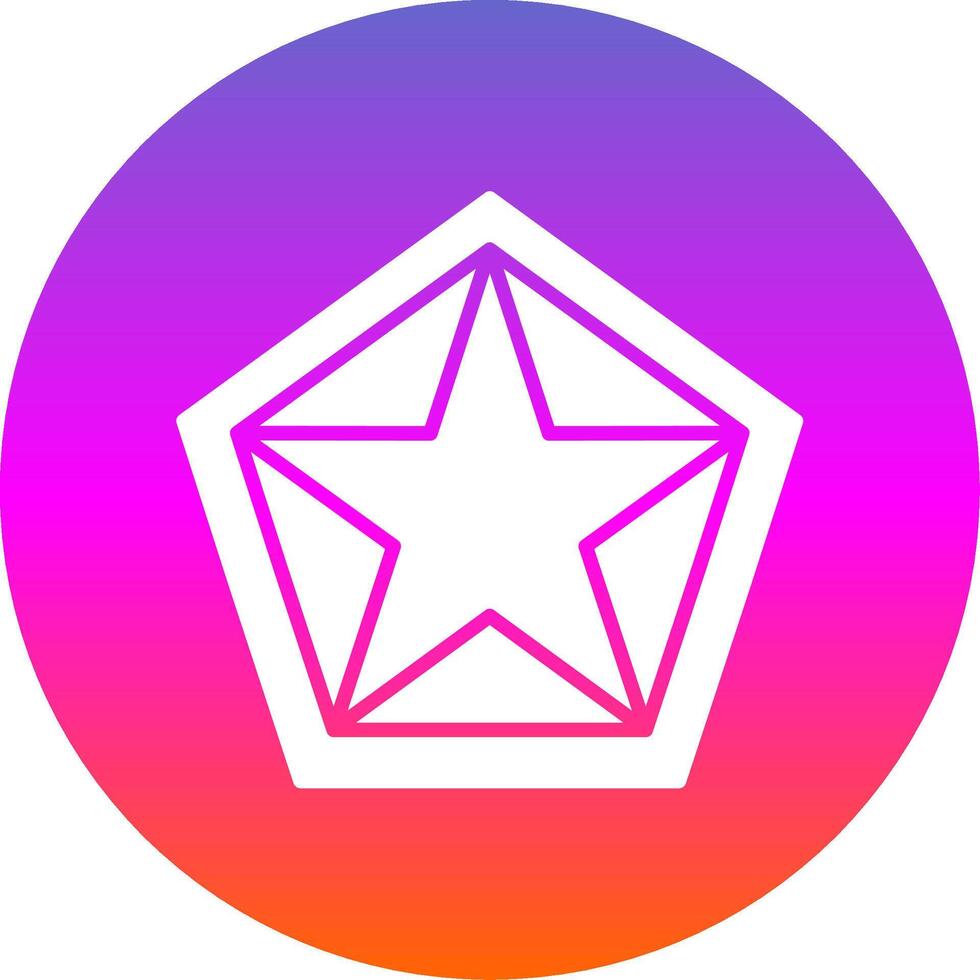 Star Pentagon Glyph Gradient Circle Icon Design vector