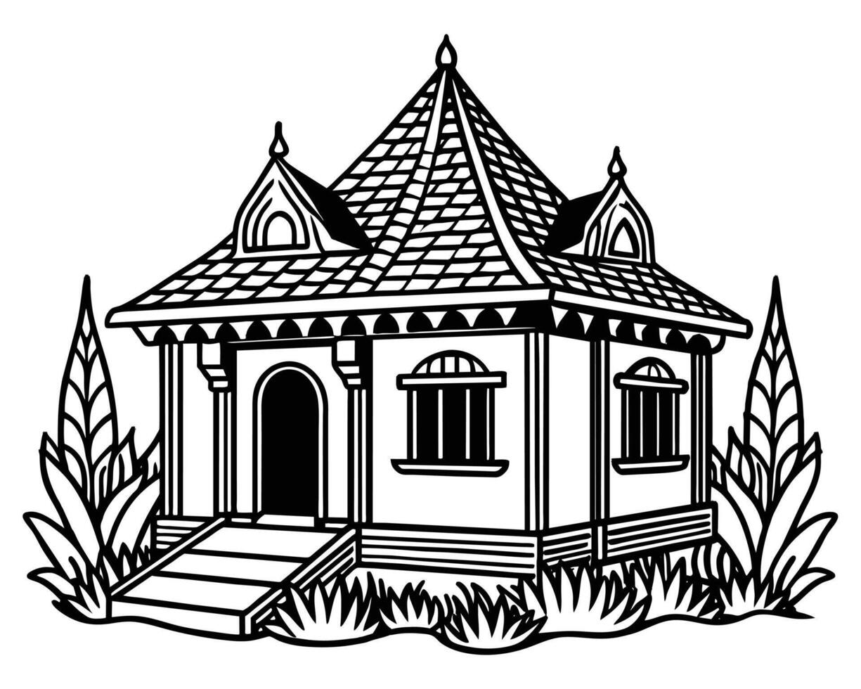 Modern house drawing vector