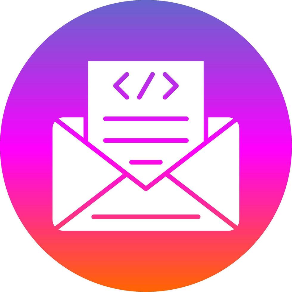 Envelope Glyph Gradient Circle Icon Design vector
