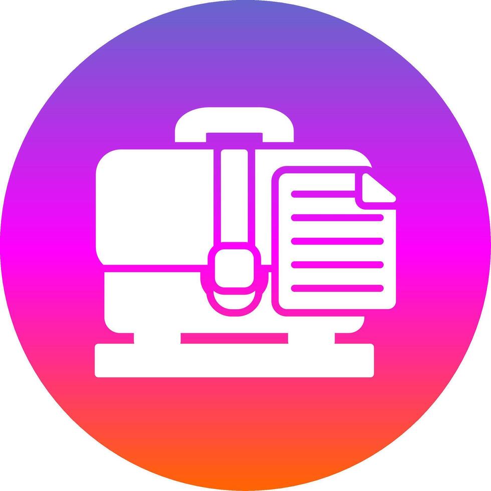 Briefcase Glyph Gradient Circle Icon Design vector