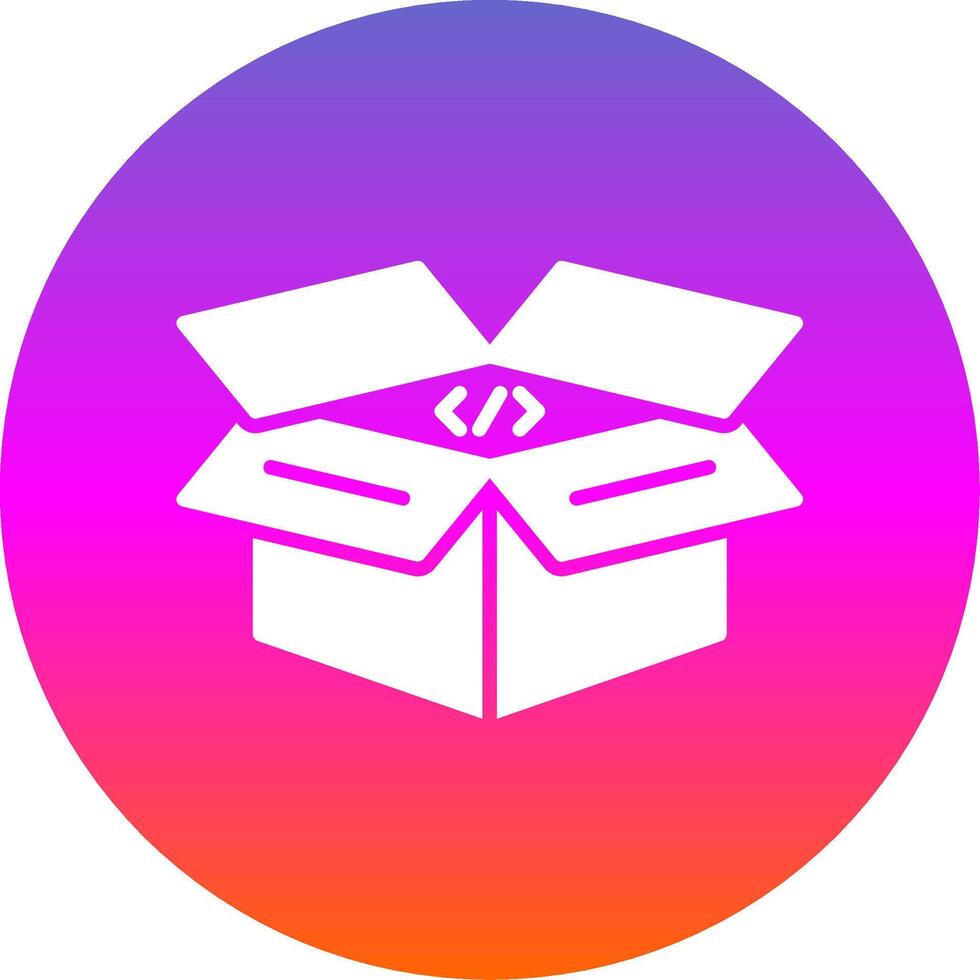 Open Box Glyph Gradient Circle Icon Design vector