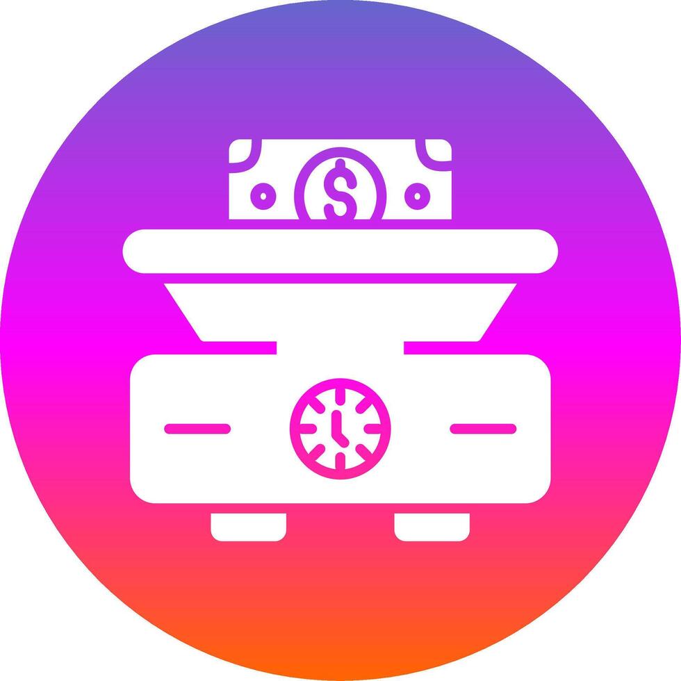 Weighing Scale Glyph Gradient Circle Icon Design vector