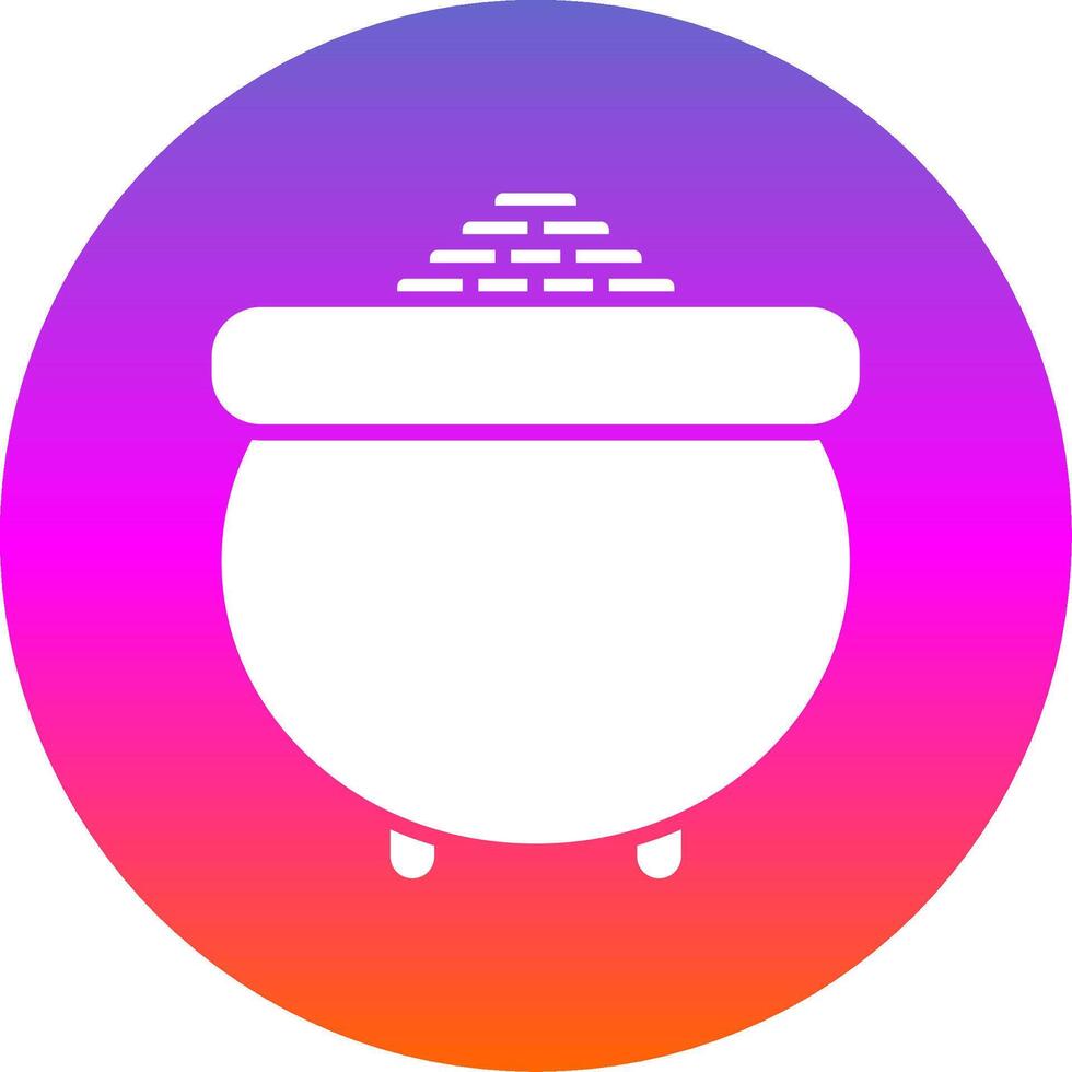 Gold Pot Glyph Gradient Circle Icon Design vector