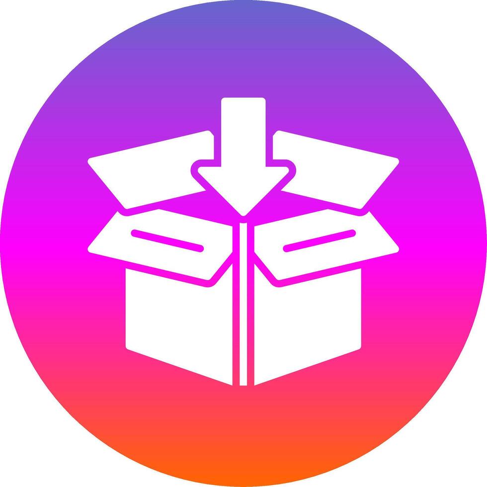 Open Box Glyph Gradient Circle Icon Design vector