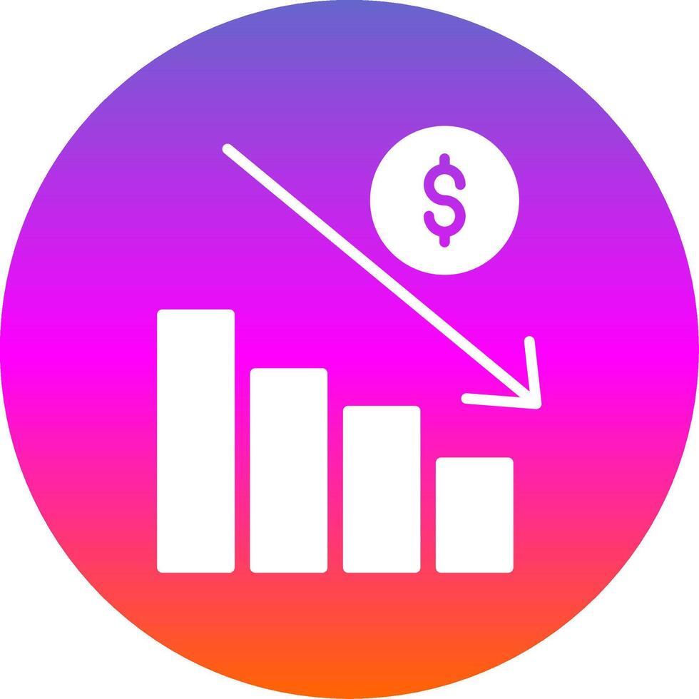 Losses Glyph Gradient Circle Icon Design vector