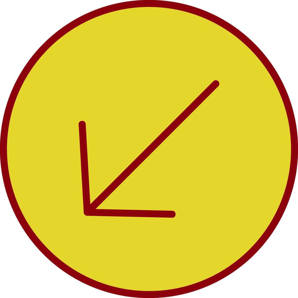Down Left Arrow Vintage Icon Design vector