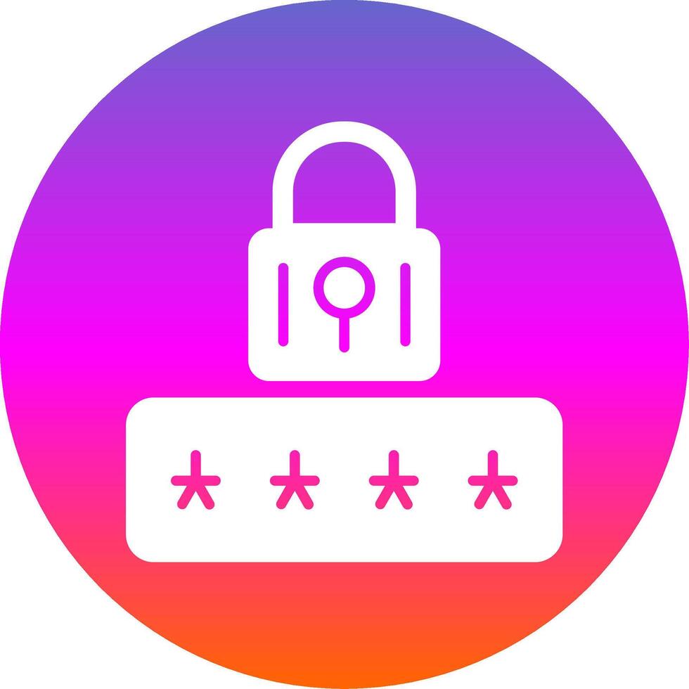 Password Glyph Gradient Circle Icon Design vector