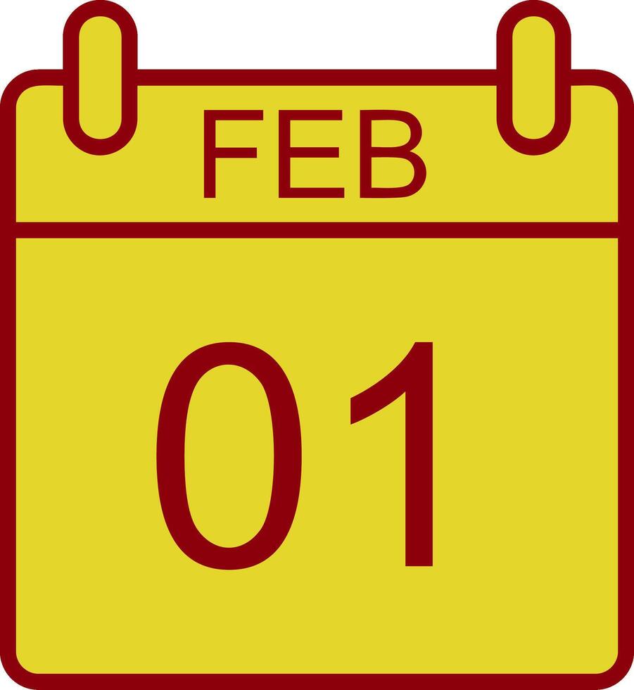 February Vintage Icon Design vector