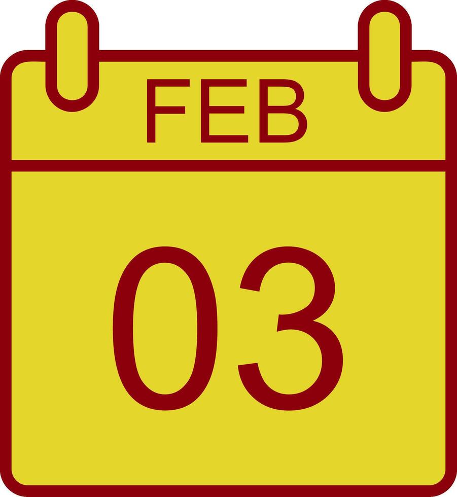 February Vintage Icon Design vector