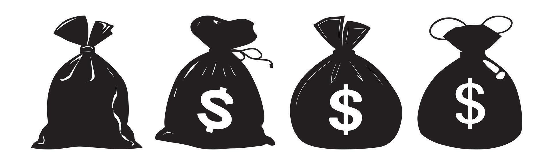 Abstract Money bags Icons Pack Design Template vector