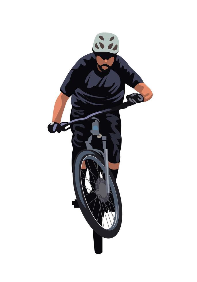 un hombre montando bicicleta deporte atleta aislado en blanco antecedentes para antecedentes diseño. vector