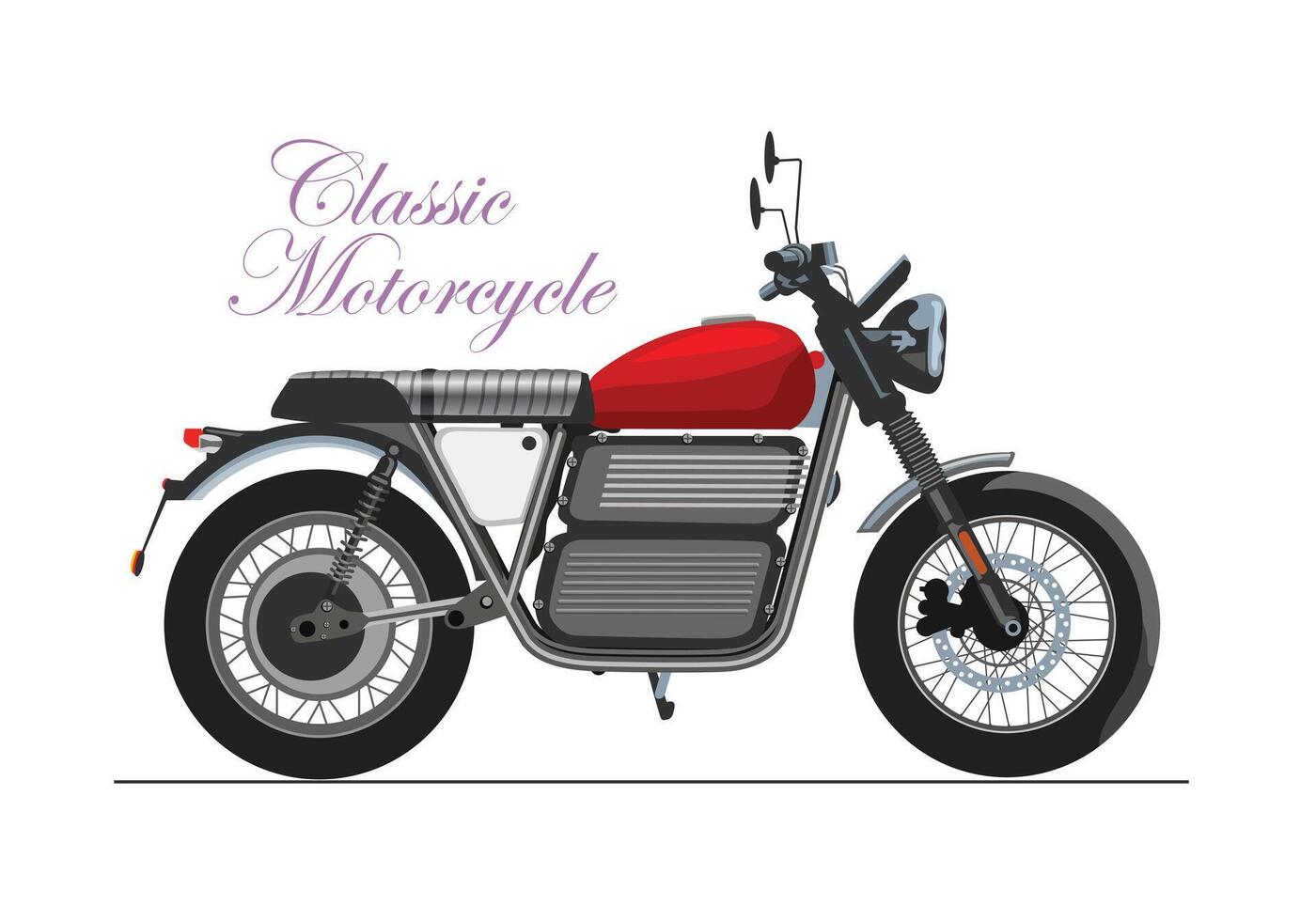 Classic motorcycle flat design isolated on white background. vector